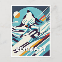 Abstrait Zermatt Suisse Skier