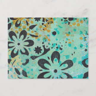 Carte postale abstraite bleue et jaune