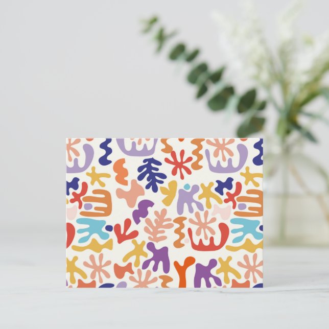 Carte postale abstraite colorée à motif Matisse (Debout devant)
