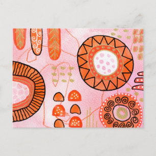 Carte postale abstraite corail orange