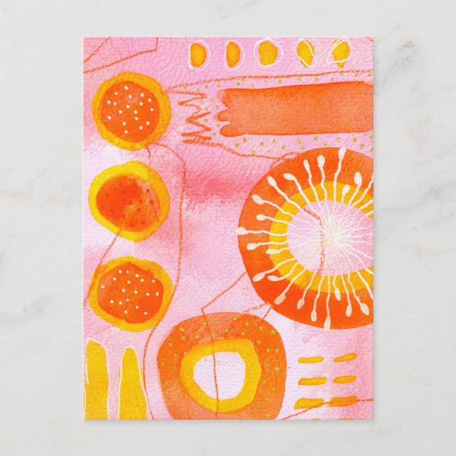 Carte postale abstraite Corail Orange (Devant)