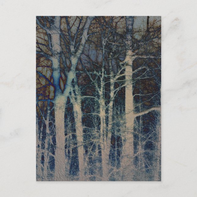 Carte postale Abstraite d'hiver texturée (Devant)
