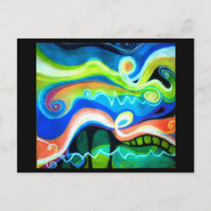 Carte postale Abstraite Oil Pastel   Chanter en la