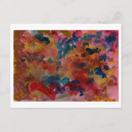 Carte postale abstraite rose et bleue