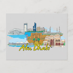 Carte Postale Abu Dhabi, Émirats arabes unis Célèbre ville