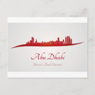 Carte Postale Abu Dhabi skyline in red.jpg