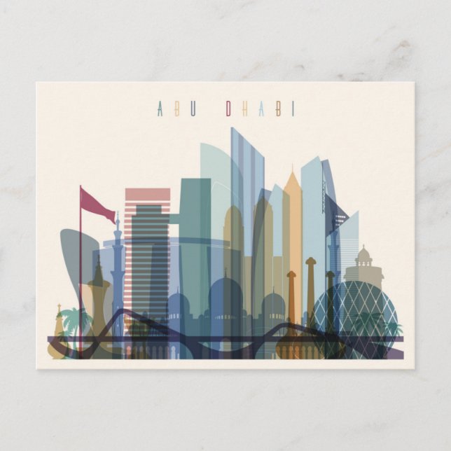Carte Postale Abu Dhabi, United Arab Emirat | Skyline (Devant)