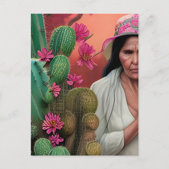 Carte Postale Abuela Surreal Floral Art numérique (Devant)