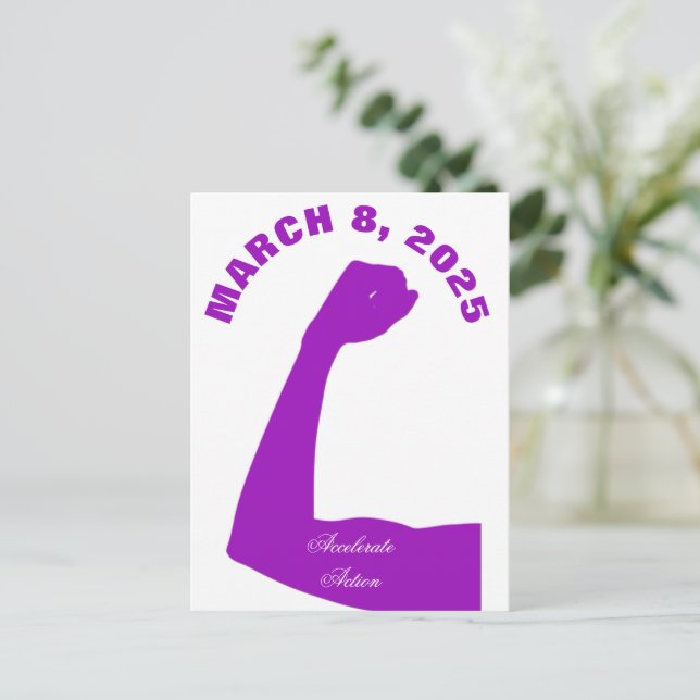 Carte Postale Accélérer l'action 8 mars Journée de la femme 2025 (Debout devant)