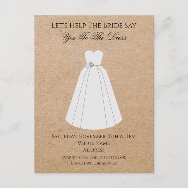 Carte Postale Acceptez l'invitation avec adresse de retour Kraft (Devant)