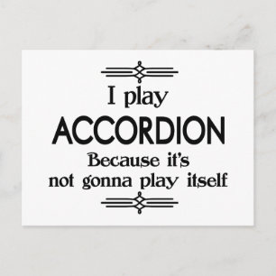 Carte Postale Accordéon Play Itself Funny Deco Music
