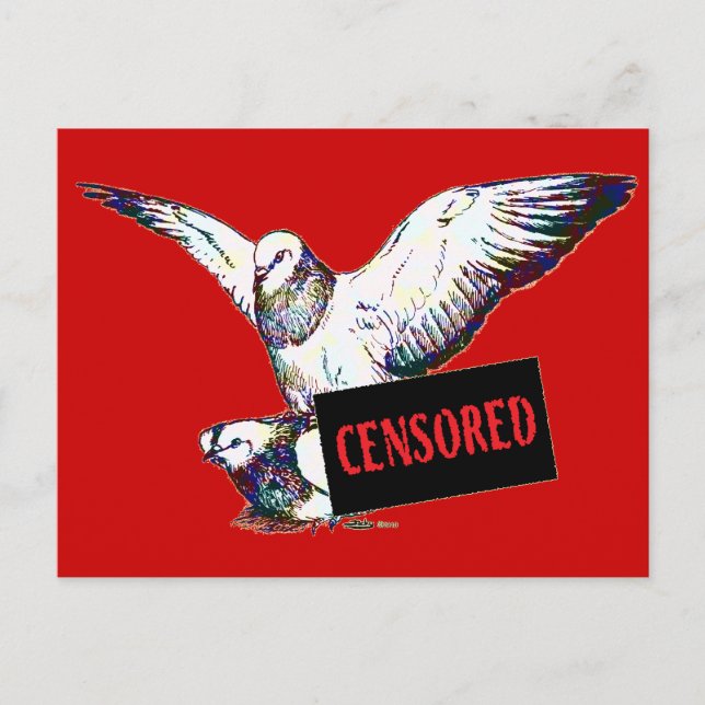 Carte Postale Accouplement de pigeons : Censuré ! (Devant)