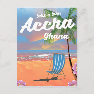 Carte Postale Accra Ghana affiche des voyages sur la plage