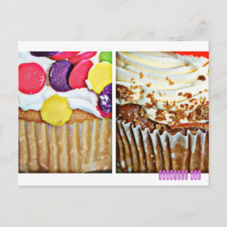 Carte Postale Accro aux Cupcakes