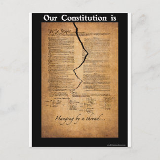 Carte Postale Accrocher par un thread