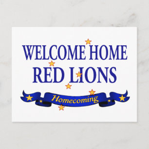 Carte Postale Accueil Bienvenue Lions rouges