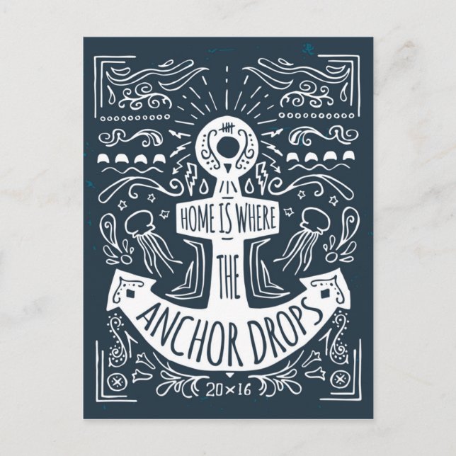 Carte Postale Accueil C'Est Là Que L'Ancre Baisse (Devant)