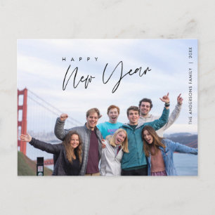 Carte Postale Accueil du Nouvel An moderne, photo de famille heu