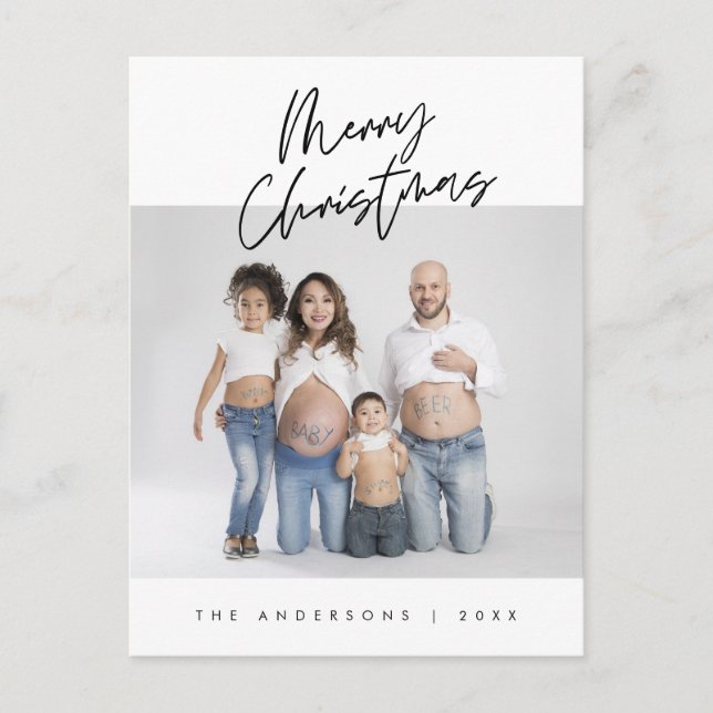 Carte Postale Accueil moderne, Joyeux Noël Photo de famille (Devant)