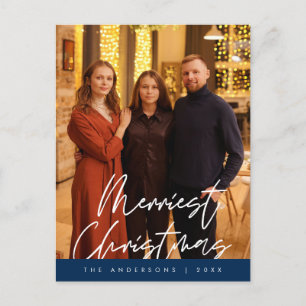 Carte Postale Accueil moderne, Joyeux Noël Photo de famille