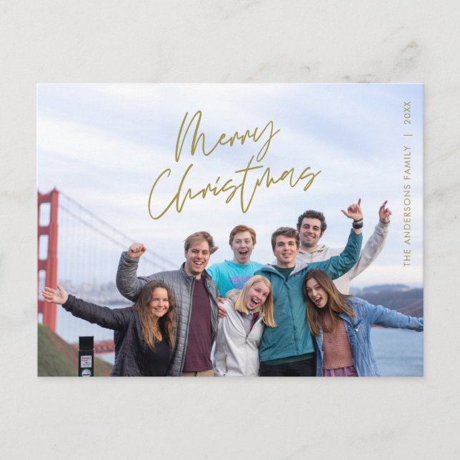 Carte Postale Accueil moderne, Joyeux Noël Photo de famille (Devant)