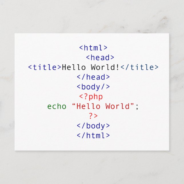Carte Postale Accueil php geek (Devant)