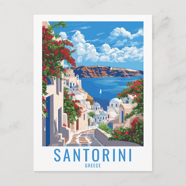Carte Postale Accueil Santorin : Santorin Grèce (Devant)
