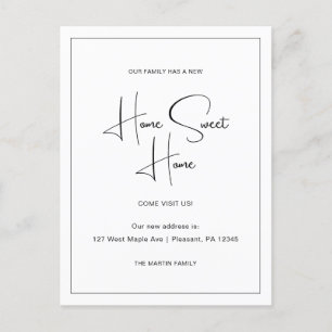 Carte Postale Accueil Sweet Home Nouvelle adresse Moving Faire-p
