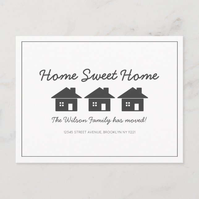 Carte Postale Accueil Sweet Home Nouvelle maison Faire-part de d (Devant)