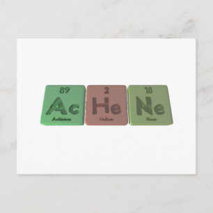 Carte Postale Achene-Ac-He-Ne-Actinium-Hélium-Neon