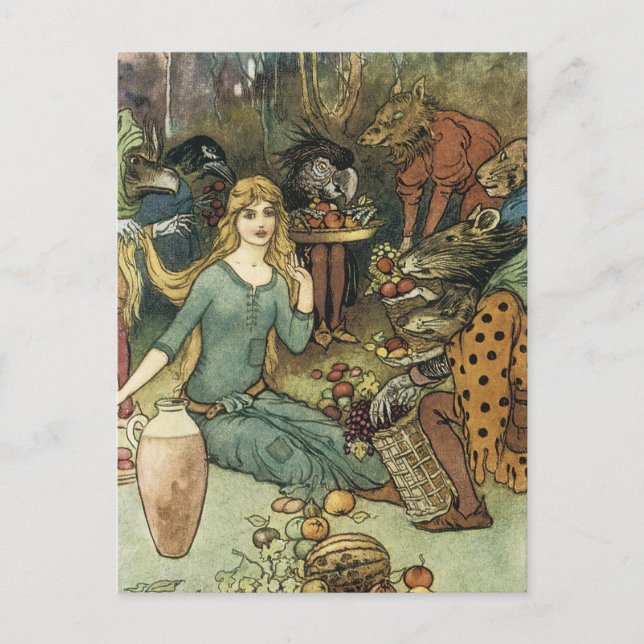 Carte Postale Acheter chez nous avec un Curl d'or (Devant)