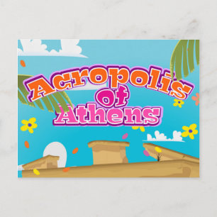 Carte Postale Acropole d'Athènes poster de voyage Grèce.