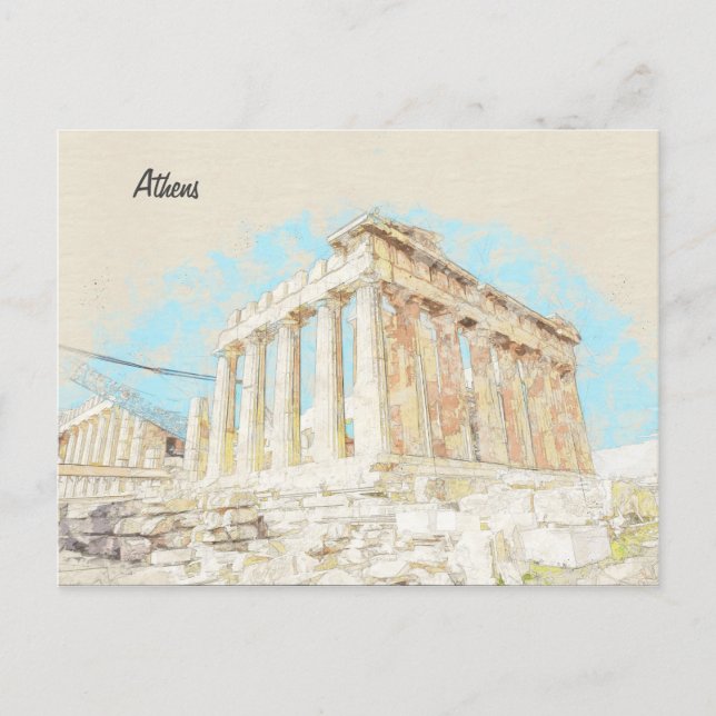 Carte Postale Acropole Hill à Athènes, Grèce (Devant)
