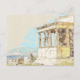 Carte Postale Acropole vintage, Athènes, GRÈCE