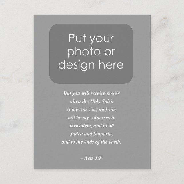 Carte Postale ACTES 1:8 Verset biblique (Devant)