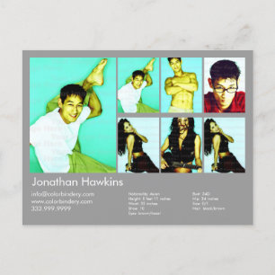 Carte Postale Acteur à 2 côtés et modèle Capture d'écran gris cl