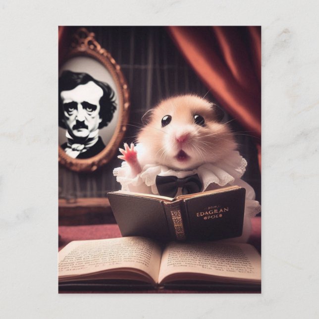 Carte Postale Acteur de poe de hamster adorable (Devant)