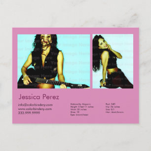 Carte Postale Acteur et modèle 2 Tiré Pink Headshot Comp