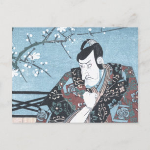 Carte Postale Acteur japonais Ukiyo-e Winter Kabuki par Kunisada