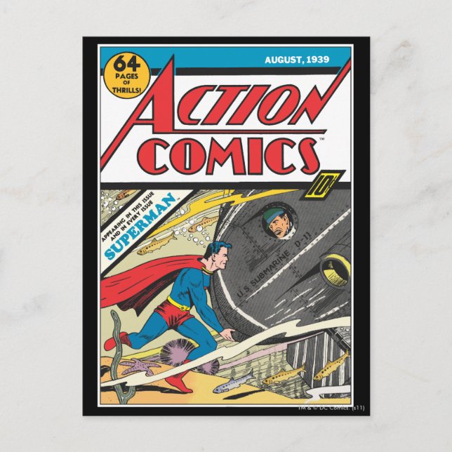 Carte Postale Action Comics - août 1939 (Devant)