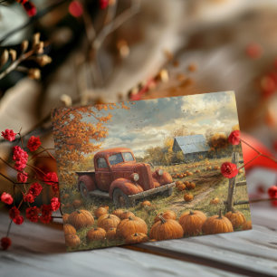Carte Postale Action de grâce Patch de citrouilles anciennes Hal