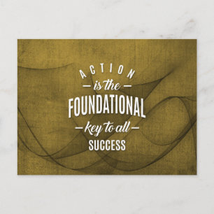 Carte Postale Action est clé - Citation de motivation.