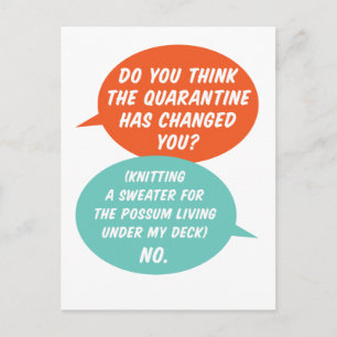 Carte Postale Activité de quarantaine Tricot Possum a Sweater