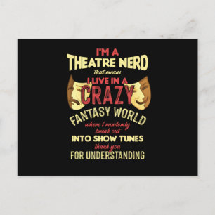 Carte Postale Actrice Théâtre Théâtre Scène Nerd Musique A