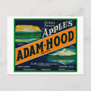 Carte Postale Adam-Hood Apple Crate Label Hood River, OU