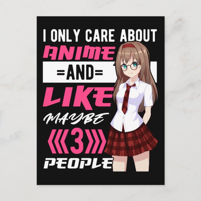 Carte Postale Addicité Anime Girl Otaku Cute Manga (Devant)