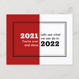 Carte Postale Adieu 2021 Bonjour 2022 Bonne année