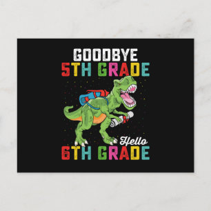 Carte Postale Adieu 5e année Bonjour 6e année T Rex Dinosaur