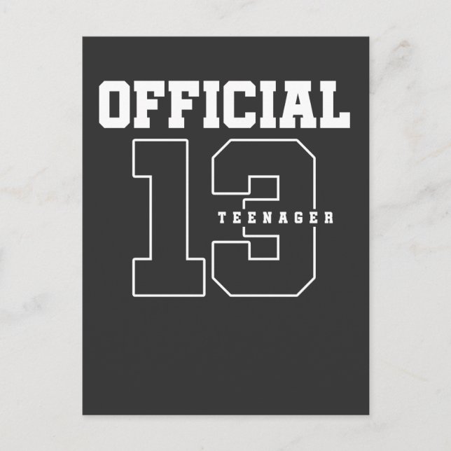 Carte Postale Adolescent officiel 13e anniversaire Treize ans (Devant)