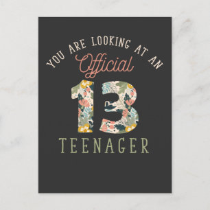 Carte Postale Adolescente officielle 13e anniversaire 13 ans fil